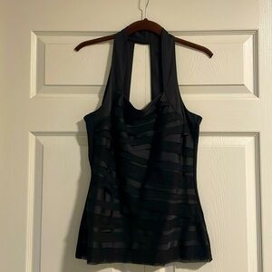 White House Black Market Black Fancy Tank Top Medium